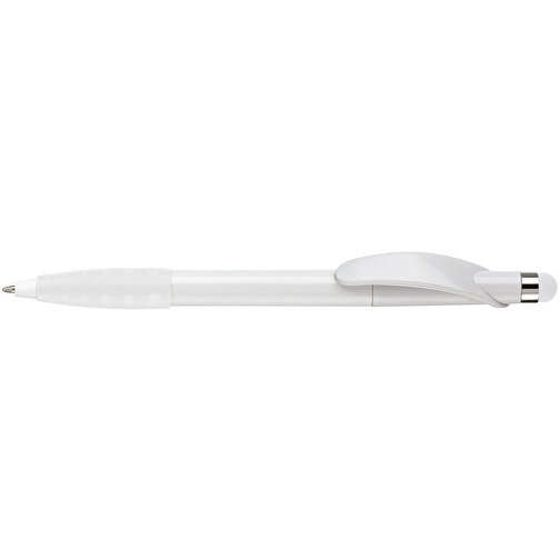 Kugelschreiber Cosmo Stylus , weiß / weiß, ABS, 14,20cm (Länge), Bild 3