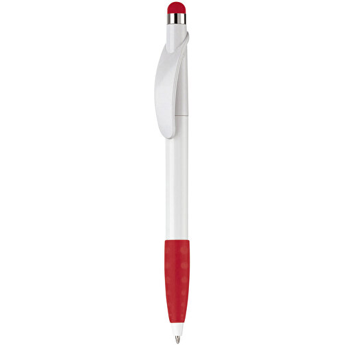 Kugelschreiber Cosmo Stylus , weiß / rot, ABS, 14,20cm (Länge), Bild 1