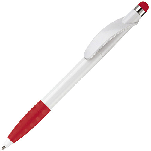 Kugelschreiber Cosmo Stylus , weiss / rot, ABS, 14,20cm (Länge), Bild 2