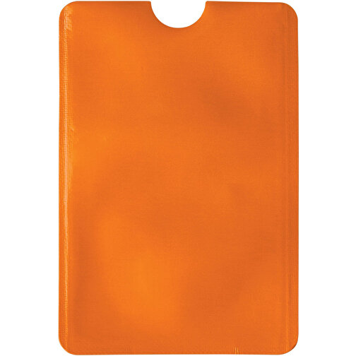 Kartenhalter Soft Anti Skim , orange, PE, 9,20cm x 0,10cm x 6,30cm (Länge x Höhe x Breite), Bild 1