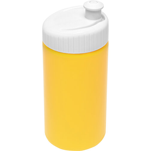 Sportflasche Design 500ml , weiß / gelb, LDPE & PP, 17,80cm (Höhe), Bild 2