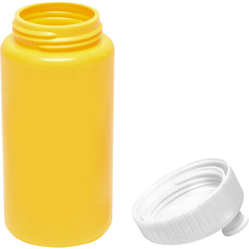 Sportflasche Design 500ml , weiss / gelb, LDPE & PP, 17,80cm (Höhe), Bild 4
