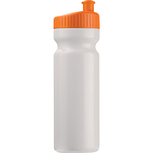 Sportflasche Design 750ml , weiß / orange, LDPE & PP, 24,80cm (Höhe), Bild 1