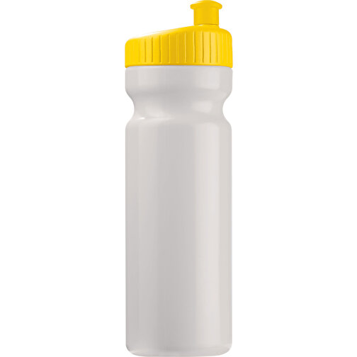 Sportflasche Design 750ml , weiß / gelb, LDPE & PP, 24,80cm (Höhe), Bild 1