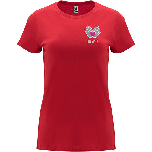 Capri T-Shirt Für Damen , rot, Single jersey Strick 100% Baumwolle, 170 g/m2, L, , Bild 2