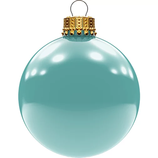 Petite boule de Noël 57 mm, couronne dorée, brillante, Image 1