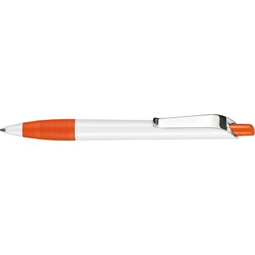 Kugelschreiber Bond Shiny , Ritter-Pen, weiß/orange, ABS u. Metall, 14,30cm (Länge), Bild 3