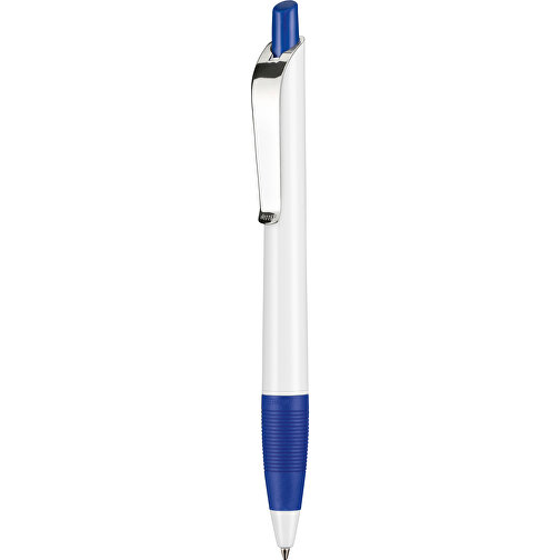 Kugelschreiber Bond Shiny , Ritter-Pen, weiß/azurblau, ABS u. Metall, 14,30cm (Länge), Bild 1