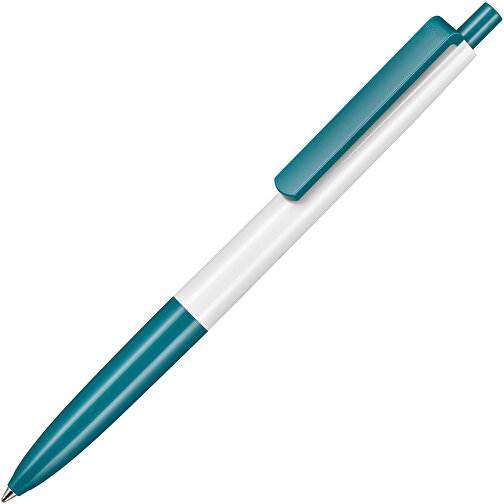 Kugelschreiber New Basic , Ritter-Pen, weiss/petrol-türkis, ABS-Kunststoff, 13,40cm (Länge), Bild 2