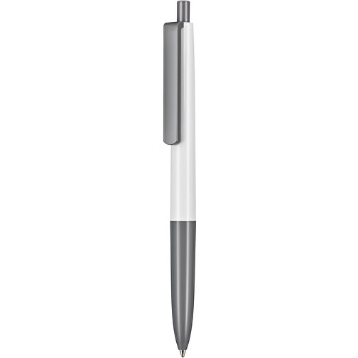 Kugelschreiber New Basic , Ritter-Pen, weiß/steingrau, ABS-Kunststoff, 13,40cm (Länge), Bild 1