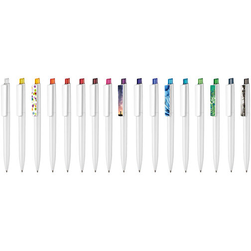 Kugelschreiber Crest ST , Ritter-Pen, weiss/mango-gelb-TR/FR, ABS-Kunststoff, 14,90cm (Länge), Bild 4