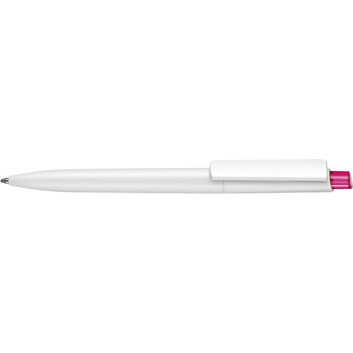 Kugelschreiber Crest ST , Ritter-Pen, weiss/magenta-pink-TR/FR, ABS-Kunststoff, 14,90cm (Länge), Bild 3