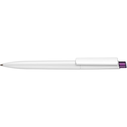 Kugelschreiber Crest ST , Ritter-Pen, weiß/pflaume-lila-TR/FR, ABS-Kunststoff, 14,90cm (Länge), Bild 3