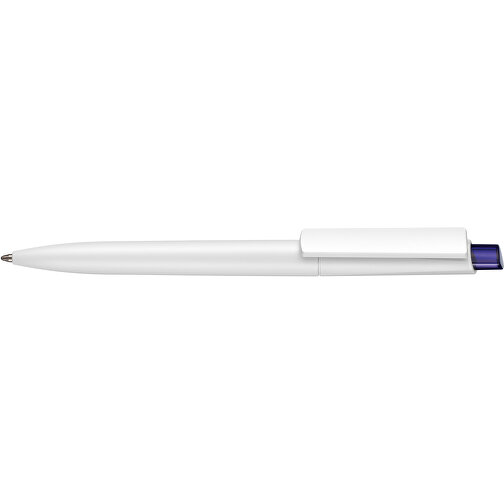 Kugelschreiber Crest ST , Ritter-Pen, weiss/ozeanblau-TR/FR, ABS-Kunststoff, 14,90cm (Länge), Bild 3