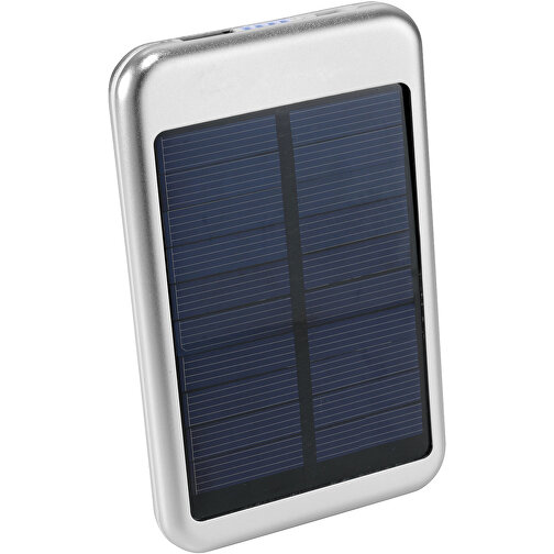 Bask 4000 MAh Solar Powerbank , silber, ABS Kunststoff, 12,50cm x 1,30cm x 7,80cm (Länge x Höhe x Breite), Bild 1