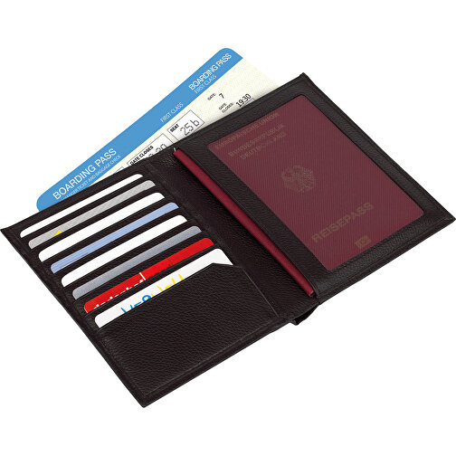 Reisepass-Börse VACATION , schwarz, Leder, 14,50cm x 1,50cm x 11,00cm (Länge x Höhe x Breite), Bild 2