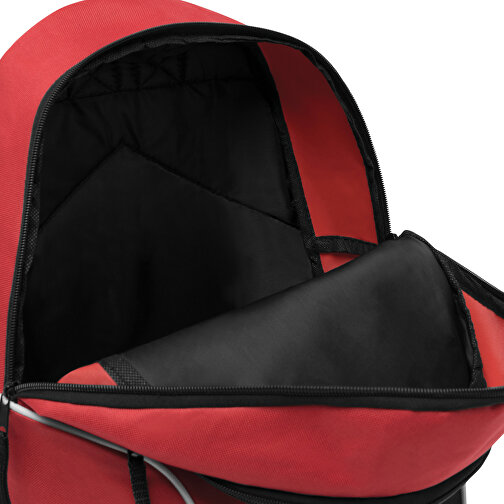 Rucksack CURVE , rot, schwarz, 600D Polyester, 46,00cm x 19,00cm x 34,00cm (Länge x Höhe x Breite), Bild 5