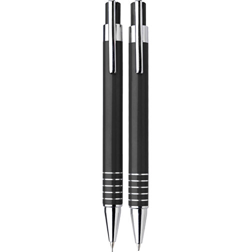Schreibset Colour-Line , schwarz, Aluminium, Metall, 16,00cm x 1,50cm x 5,00cm (Länge x Höhe x Breite), Bild 1