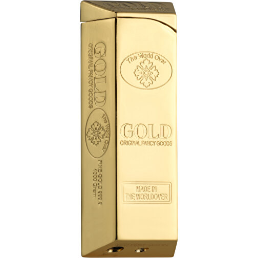 ZORR Goldbarren Piezo Feuerzeug , gold, Metall, 6,70cm x 1,10cm x 2,60cm (Länge x Höhe x Breite), Bild 1