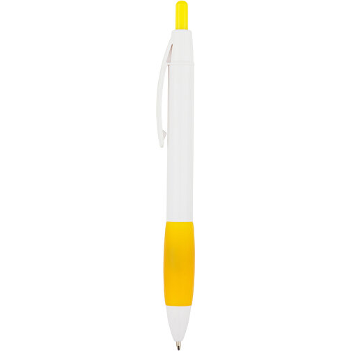 Kugelschreiber Kandi , Promo Effects, weiß / gelb, Kunststoff, 14,10cm (Länge), Bild 4