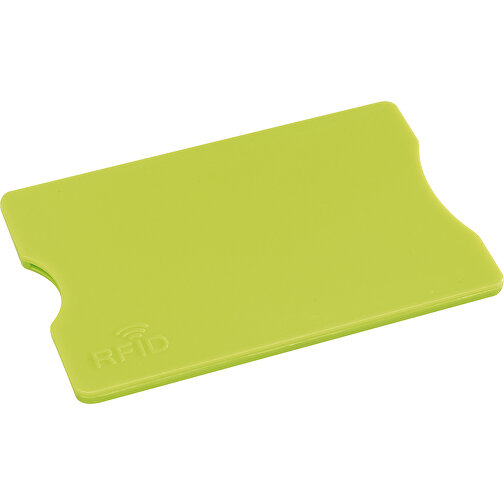 Kreditkartenhülle PROTECTOR , apfelgrün, Kunststoff, 9,00cm x 0,40cm x 6,00cm (Länge x Höhe x Breite), Bild 1