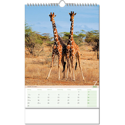 Calendario 'Vista sul regno animale' nel formato 24 x 38,5 cm, con rilegatura Wire-O, Immagine 8