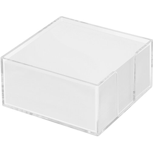 Zettelbox 'Lambda' , glasklar, PS+PAP, 10,50cm x 5,00cm x 10,50cm (Länge x Höhe x Breite), Bild 1