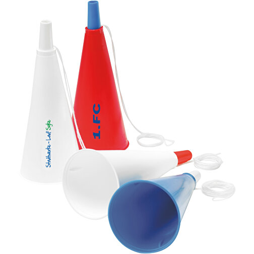 Fan-Horn , rot, blau, PP+ABS+PES, 16,70cm (Höhe), Bild 2