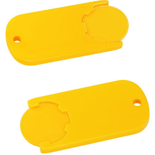 Chiphalter Mit 1€-Chip 'Alpha' , gelb, gelb, ABS, 6,10cm x 0,40cm x 2,90cm (Länge x Höhe x Breite), Bild 1
