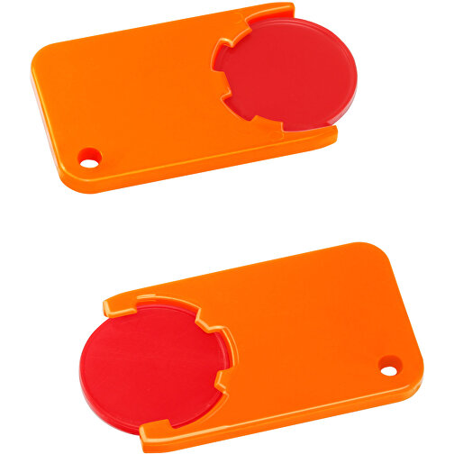 Chiphalter Mit 1€-Chip 'Beta' , rot, orange, ABS, 5,20cm x 0,30cm x 2,90cm (Länge x Höhe x Breite), Bild 1