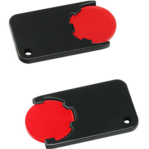 Chiphalter Mit 1€-Chip 'Beta' , rot, schwarz, ABS, 5,20cm x 0,30cm x 2,90cm (Länge x Höhe x Breite), Bild 1