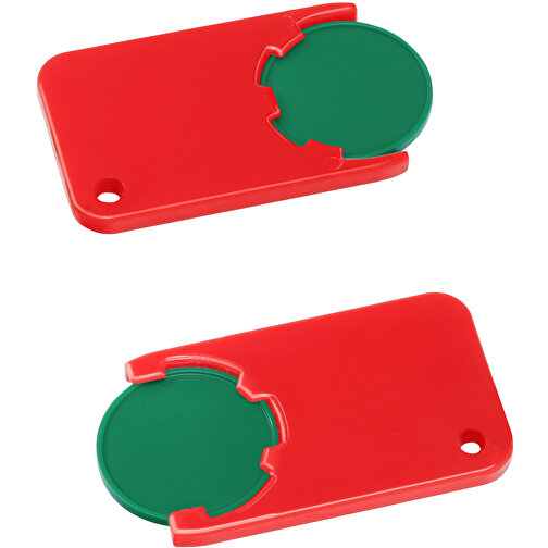 Chiphalter Mit 1€-Chip 'Beta' , grün, rot, ABS, 5,20cm x 0,30cm x 2,90cm (Länge x Höhe x Breite), Bild 1