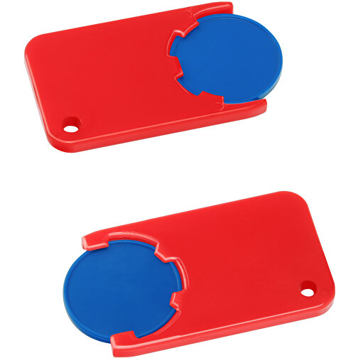 Chiphalter Mit 1€-Chip 'Beta' , blau, rot, ABS, 5,20cm x 0,30cm x 2,90cm (Länge x Höhe x Breite), Bild 1