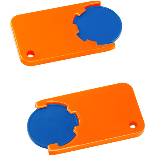 Chiphalter Mit 1€-Chip 'Beta' , blau, orange, ABS, 5,20cm x 0,30cm x 2,90cm (Länge x Höhe x Breite), Bild 1