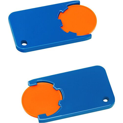 Chiphalter Mit 1€-Chip 'Beta' , orange, blau, ABS, 5,20cm x 0,30cm x 2,90cm (Länge x Höhe x Breite), Bild 1