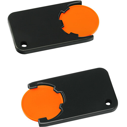 Chiphalter Mit 1€-Chip 'Beta' , orange, schwarz, ABS, 5,20cm x 0,30cm x 2,90cm (Länge x Höhe x Breite), Bild 1