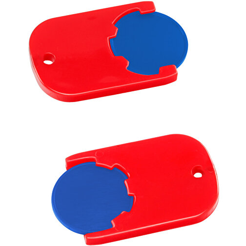 Chiphalter Mit 1€-Chip 'Gamma' , blau, rot, ABS, 4,70cm x 0,40cm x 2,90cm (Länge x Höhe x Breite), Bild 1