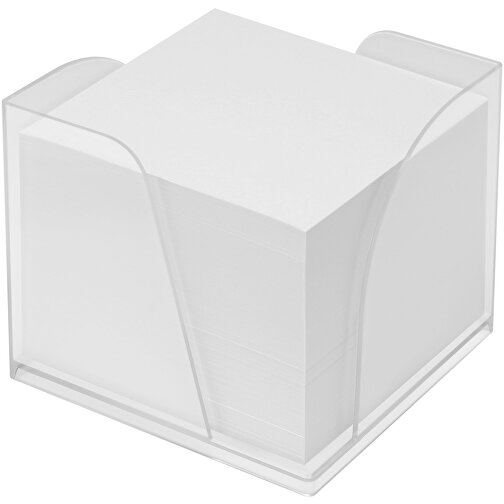 Zettelbox 'Gamma' , gefrostet glasklar, PS+PAP, 10,80cm x 9,40cm x 10,80cm (Länge x Höhe x Breite), Bild 1