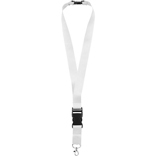 Yogi Lanyard Mit Sicherheitsverschluss , weiß, Polyester, 48,00cm x 2,50cm (Länge x Breite), Bild 1