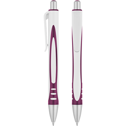 Druckkugelschreiber 'Sigma' , weiss, lila, ABS, 14,20cm (Länge), Bild 1