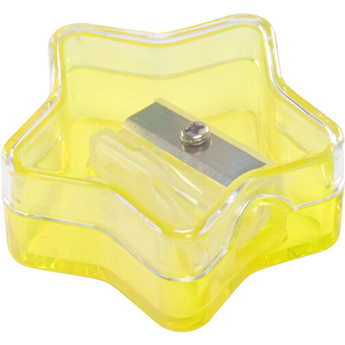 Spitzer 'Stern' , gelb-transparent, glasklar, PS+MET, 1,80cm (Höhe), Bild 1