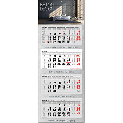 Faltbare Wand-Termin-Kalender, 4-Monatsplaner 'Junior' , grau, Papier, 87,50cm x 33,00cm (Höhe x Breite), Bild 1