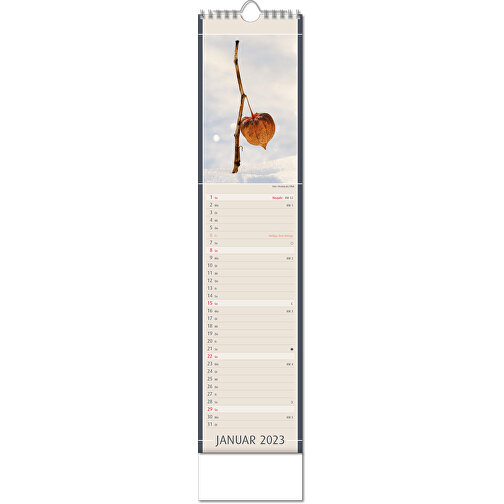 Calendrier 'Découvertes de la nature' au format 11 x 51 cm, avec reliure Wire-O, Image 2