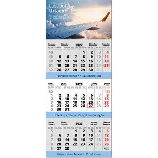 Faltbare Wand-Termin-Kalender, 3-Monats-Planer 'Spezial' , grau, Papier, 81,60cm x 34,00cm (Höhe x Breite), Bild 1