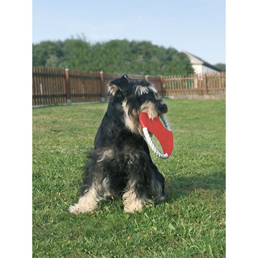 Hund flygande skiva (röd, vit, ARBETSFÖRMEDLING NY, 68g) som reklamgåvor på | Art.nr. 308156