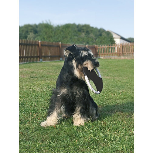 Hunde-Wurfscheibe , schwarz, weiß, PES+NY, 1,50cm (Höhe), Bild 3