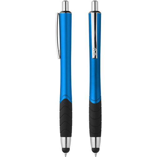 Touchscreen-Druckkugelschreiber 'Atlas' , blau, schwarz, ABS, 13,90cm (Länge), Bild 1