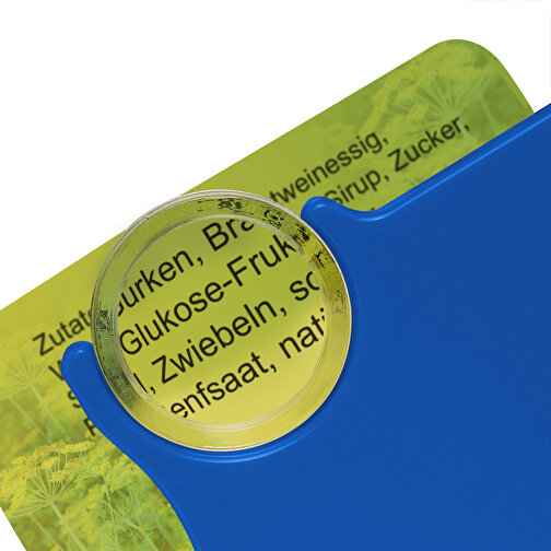 Chiphalter Mit 1€-Chip Und Lupe , weiss, blau, ABS+PS+MET, 6,00cm x 0,40cm x 4,00cm (Länge x Höhe x Breite), Bild 3
