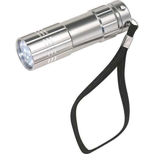 LED-Taschenlampe POWERFUL , silber, Aluminium, 9,50cm (Höhe), Bild 1
