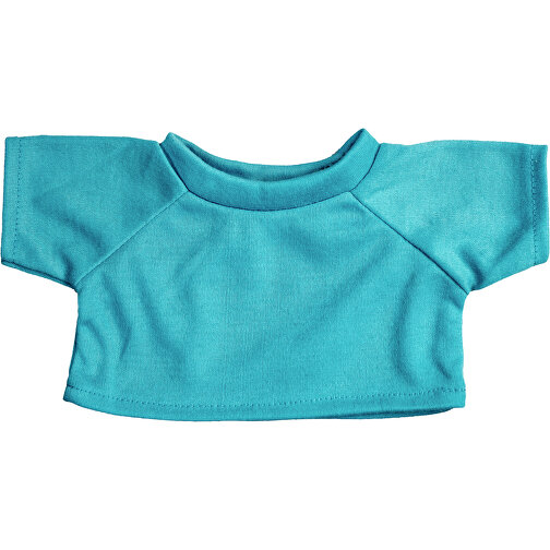 Mini-T-Shirt , türkis, 100% Polyester, 12,00cm x 0,50cm x 22,50cm (Länge x Höhe x Breite), Bild 1
